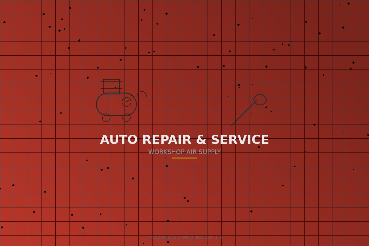 Gas powered air compressor in professional auto repair garage supplying impact wrenches and tire inflation equipment