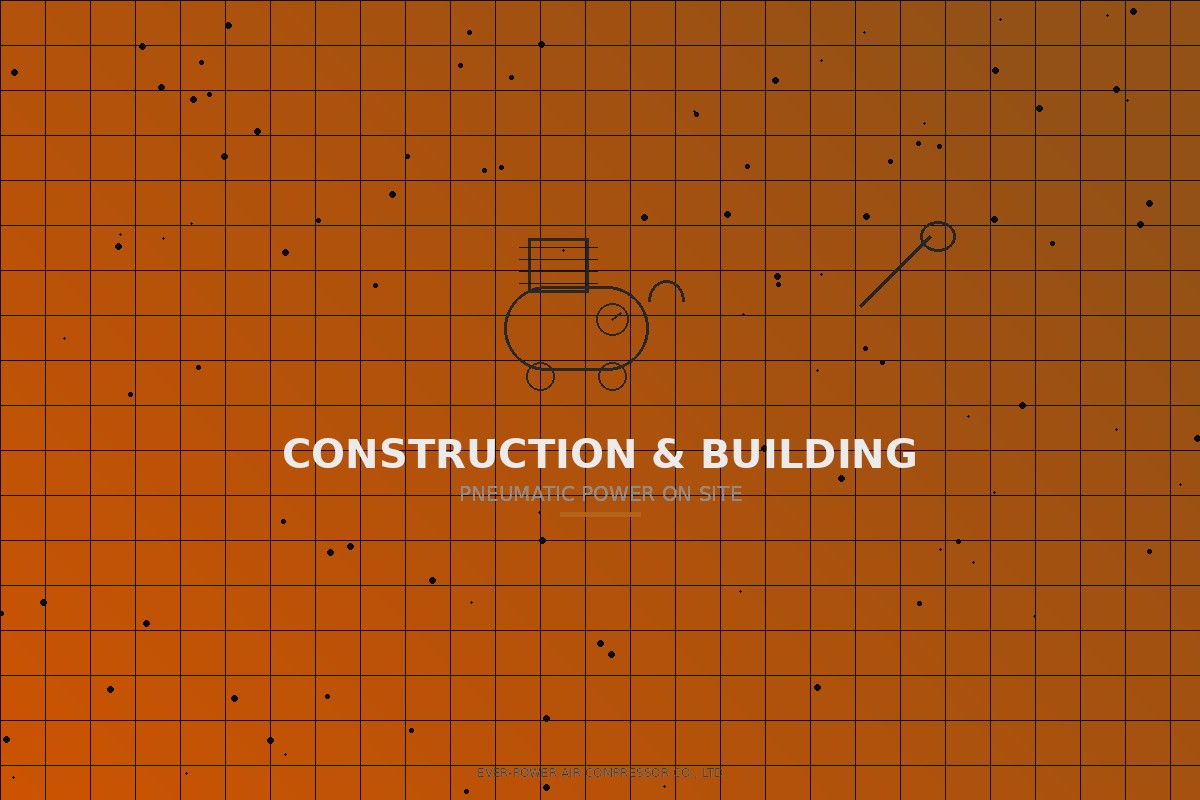 Gas powered air compressor providing pneumatic power at a commercial construction site for framing nailers and jackhammers