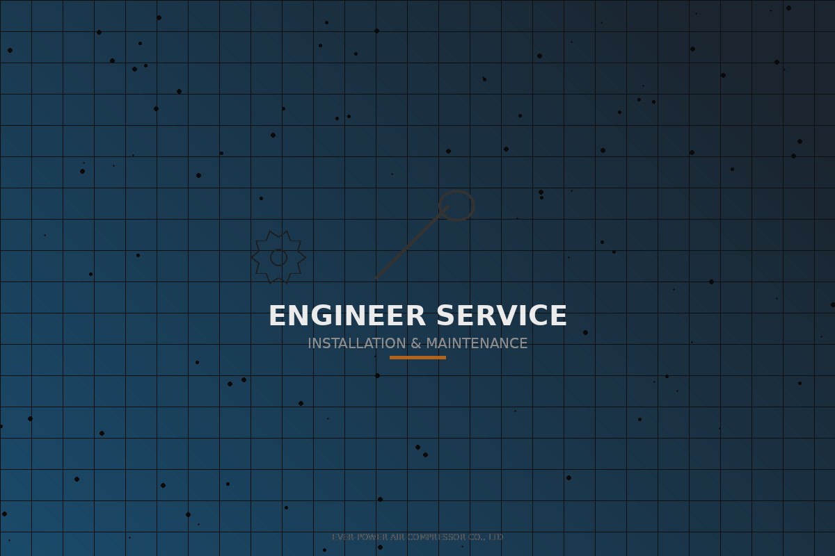 Ever-power engineer performing installation and maintenance service on an industrial gas air compressor system