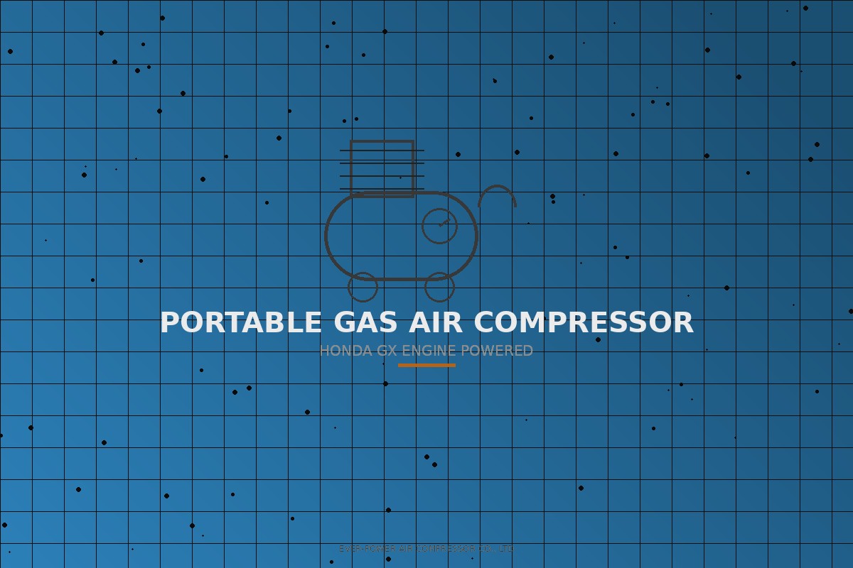 Ever-power portable gas powered air compressor with Honda GX engine showing complete product view